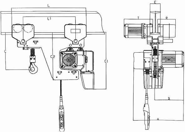 Electric Chain Hoist 5t drawing